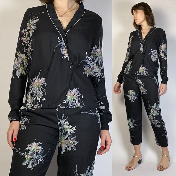 ZARA Two Piece Pajama Style Suit b ased on DRIES VAN NOTEN SS13, Small to Medium - Picture 1 of 8